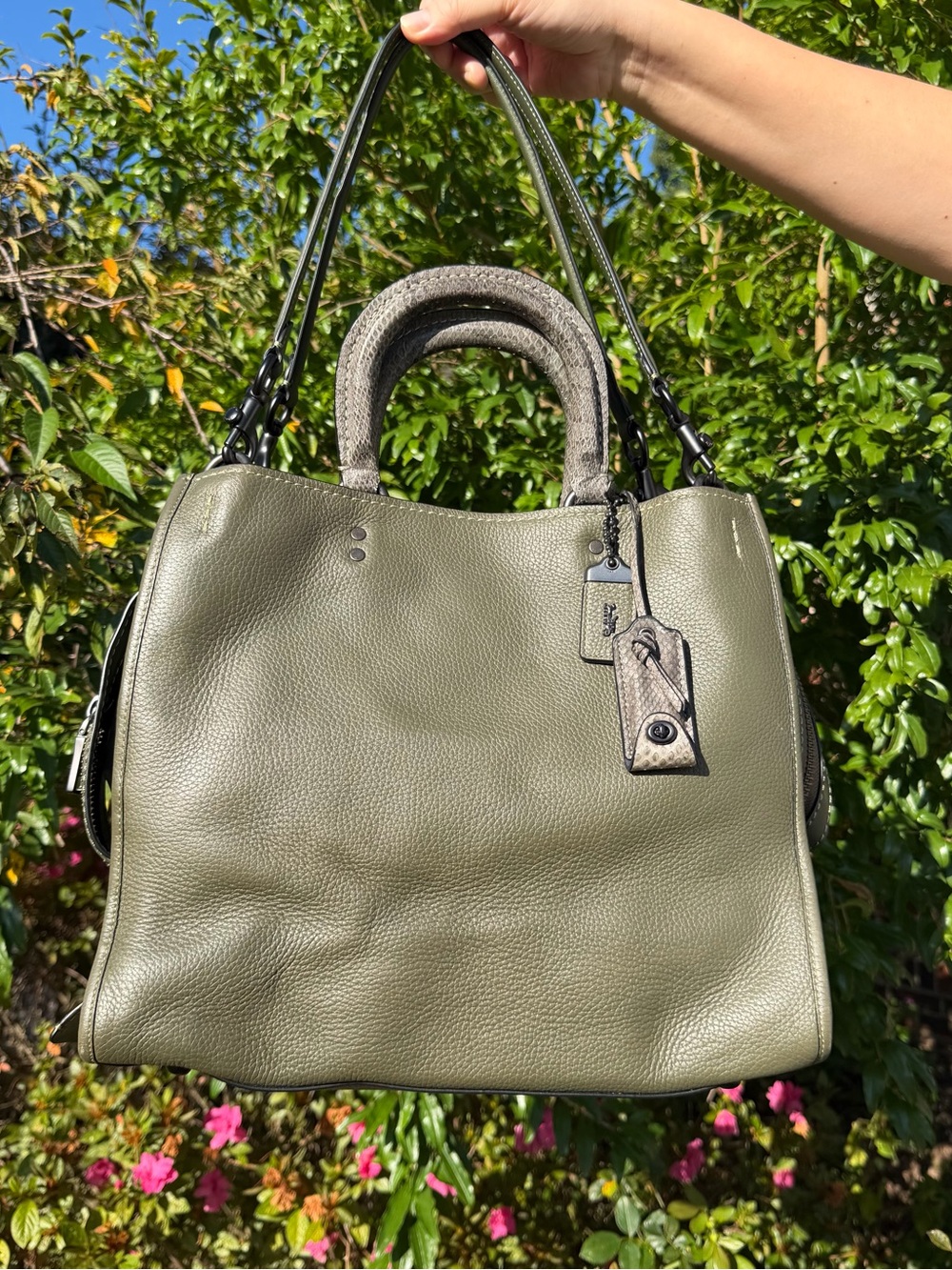 Coach Rogue 36 With Colorblock Snakeskin Detail 58965